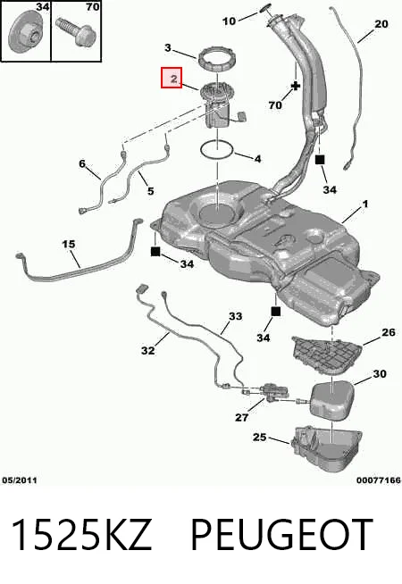1525KZ Peugeot/Citroen Medidor de combustible