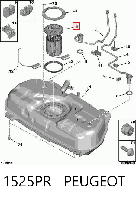 1525PR Peugeot/Citroen Módulo de alimentación de combustible