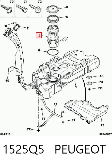 1525Q5 Peugeot/Citroen Módulo de alimentación de combustible