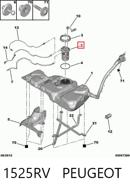 1525RV Peugeot/Citroen Módulo de alimentación de combustible