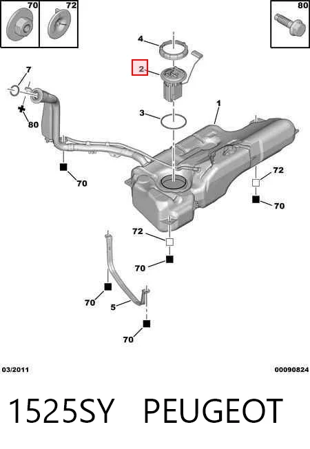Bomba de gasolina para Peugeot 308 4E, 4H