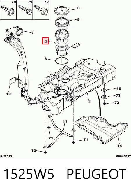 1525W5 Peugeot/Citroen Módulo de alimentación de combustible
