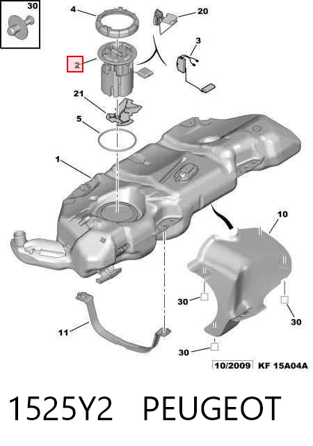 1525Y2 Peugeot/Citroen Módulo de alimentación de combustible