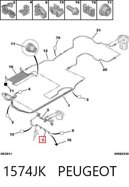 1574JK Peugeot/Citroen Tubo flexible, combustible de fuga 