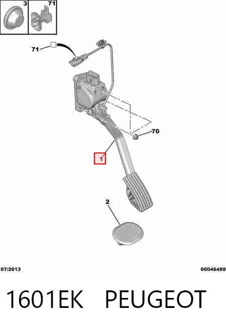 1601EK Peugeot/Citroen Pedal de aceleracion