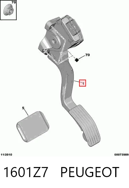 Pedal de aceleracion para Citroen C3 AIRCROSS II 2R, 2C