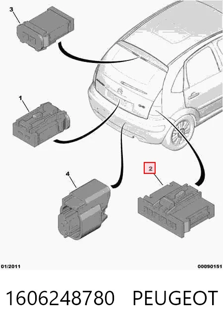1606248780 Peugeot/Citroen Conector de luz trasera