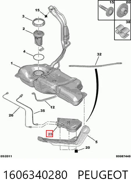 1606340280 Peugeot/Citroen Deposito de urea