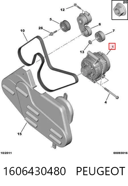 1606430480 Peugeot/Citroen Alternador de coche