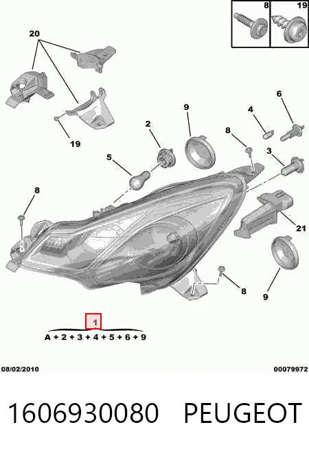 Faro derecho para Citroen C3 A51