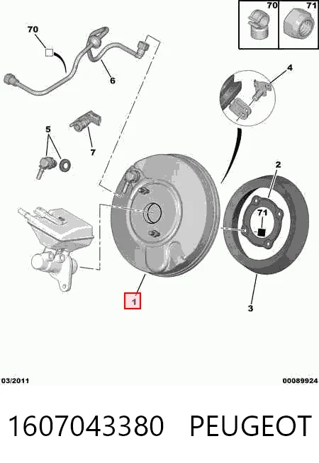 Servofreno de vacío Citroen C4 PICASSO I