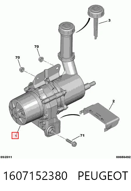 Bomba de dirección asistida 1607152380 PEUGEOT