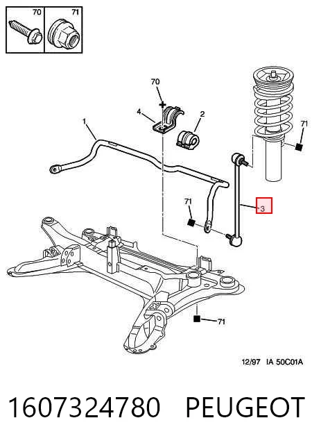 Bieleta estabilizadora delantera para Peugeot 406 8B