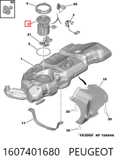 1607401680 Peugeot/Citroen Módulo de alimentación de combustible