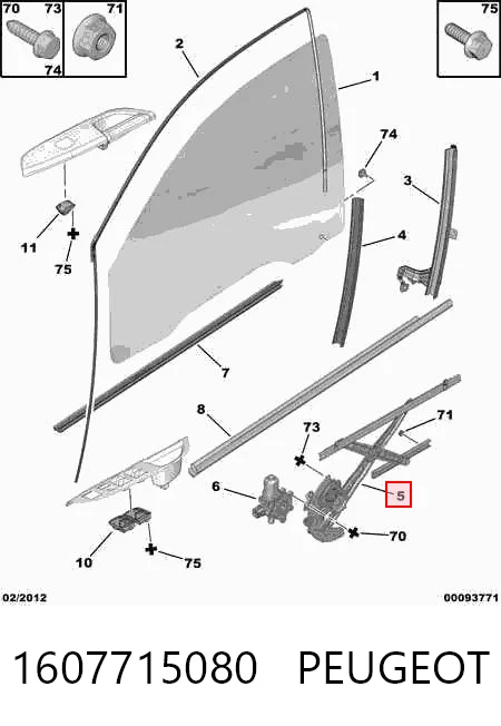 Mecanismo elevalunas delantero derecha Mitsubishi ASX 