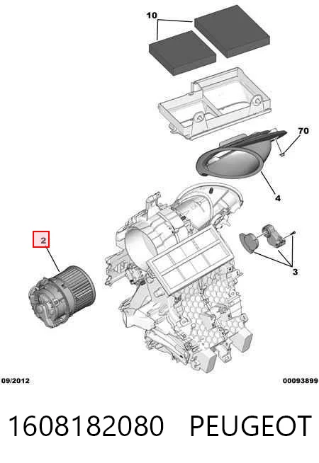 1608182080 Peugeot/Citroen Ventilador de habitáculo