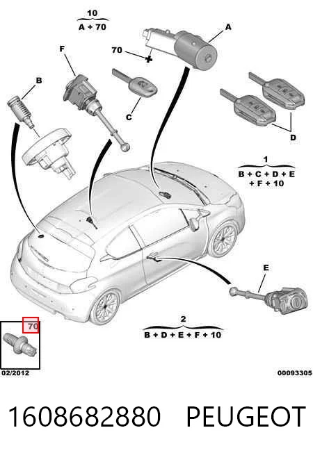 1608682880 Peugeot/Citroen Interruptor de encendido