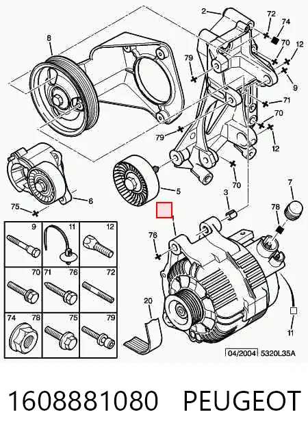 1608881080 Peugeot/Citroen Alternador de coche