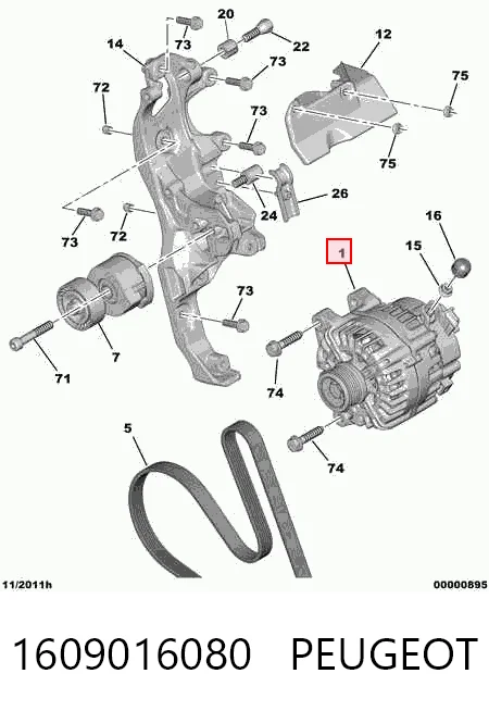 1609016080 Peugeot/Citroen Alternador de coche