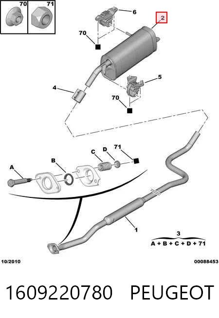 Comprar Silenciador trasero Citroen C3 II 2R, 2C a bajo precio