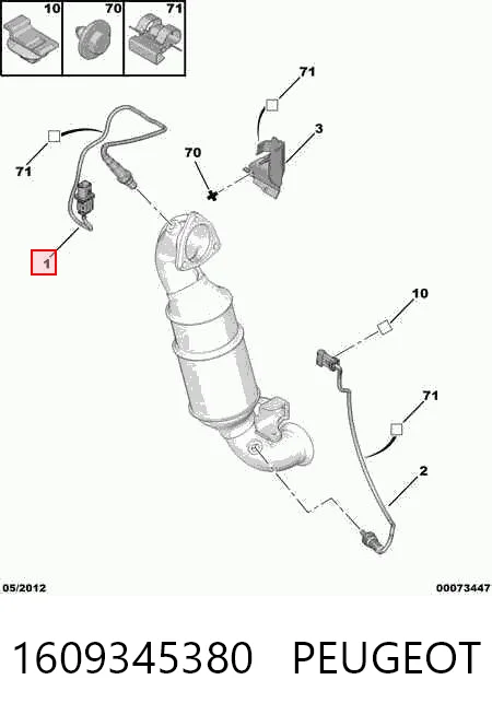 1609345380 Peugeot/Citroen Sensor de oxígeno previo al catalizador
