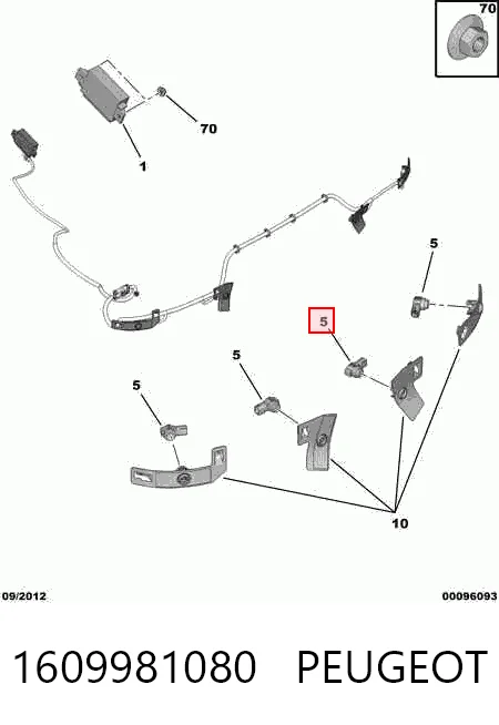 1609981080 Peugeot/Citroen Sensor de estacionamiento delantero