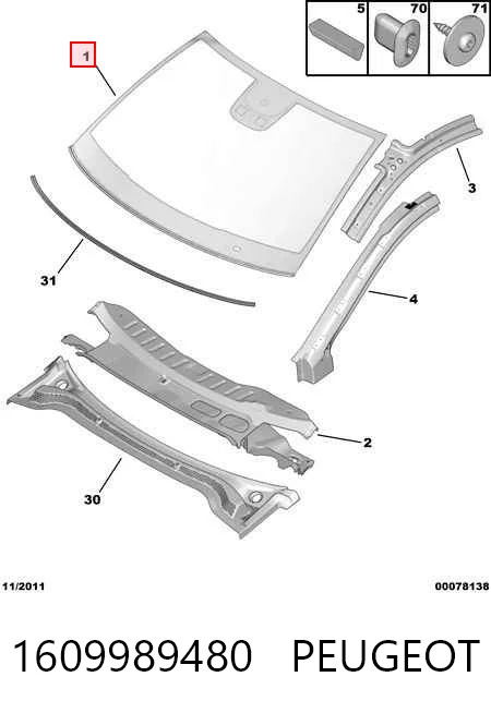 Parabrisas PEUGEOT 1609989480
