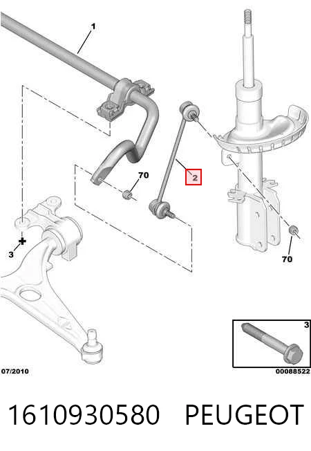 Soporte de la barra estabilizadora delantera Peugeot Expert  furgoneta comprar en España