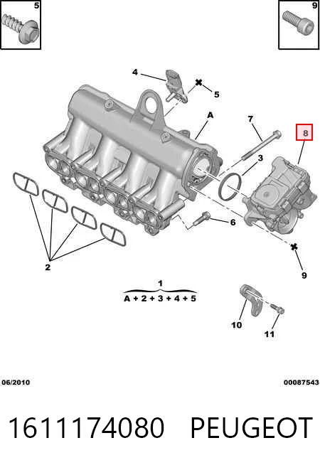 Mariposa de admisión Fiat Tipo  (2015-2026)