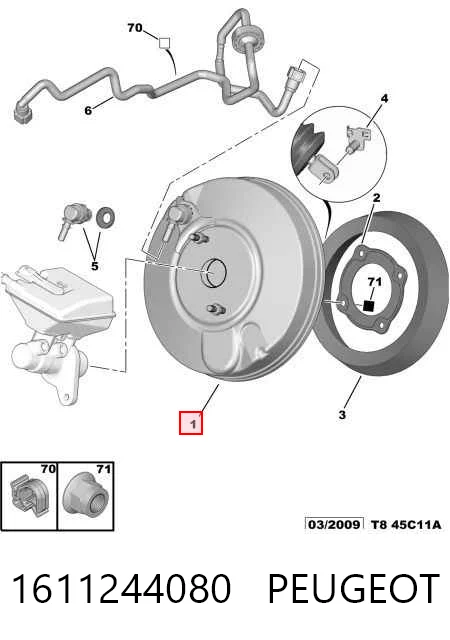 Servofreno de vacío Peugeot 3008  (0U)