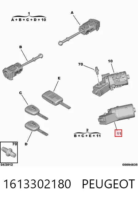 Interruptor de encendido para Peugeot 301  