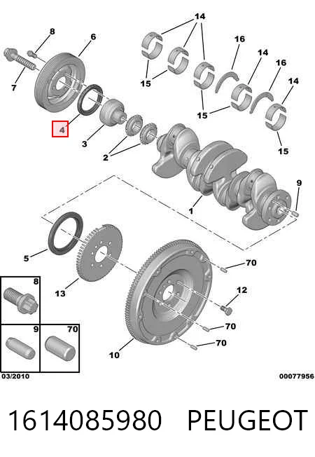1614085980 Peugeot/Citroen Retén del cigüeñal frontal