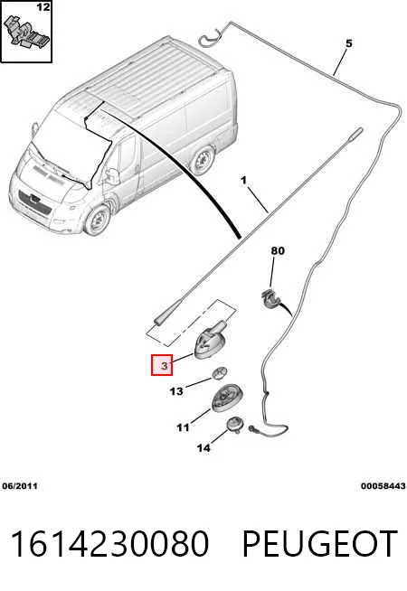 Antena Peugeot Boxer III furgoneta (250) (2006 - 2026) precio, desde 12,73 EUR