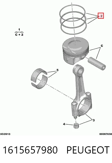 8937690000 NE/NPR Juego de aros de pistón para compresor, 1 cilindro, STD