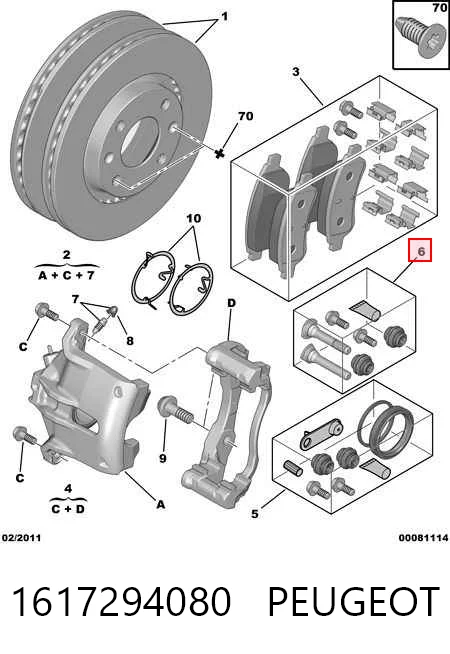 Kit de reparación de frenos Altea  monovolumen (2004-2015) original desde 13,61 €