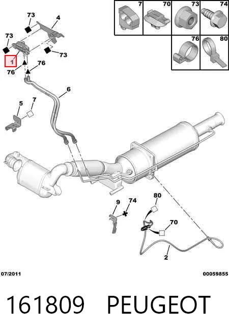 161809 Peugeot/Citroen Sensor de presion de escape