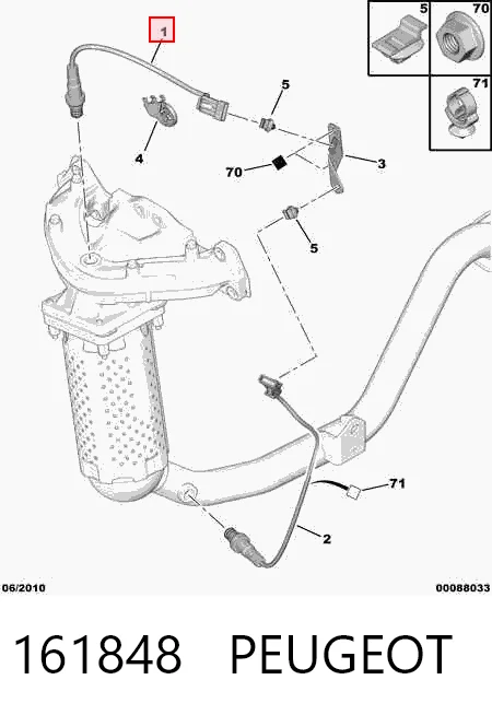 161848 Peugeot/Citroen Sonda lambda, sensor de oxígeno antes del catalizador derecho