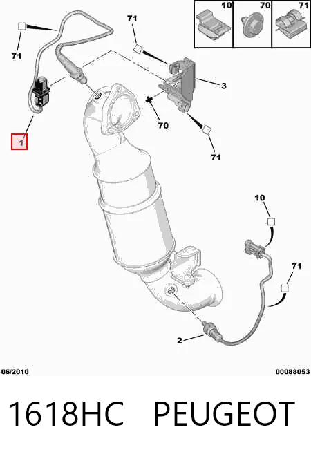 1618HC Peugeot/Citroen Sensor de oxígeno previo al catalizador