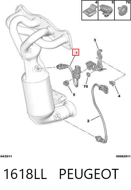 1618LL Peugeot/Citroen Sensor de oxígeno previo al catalizador