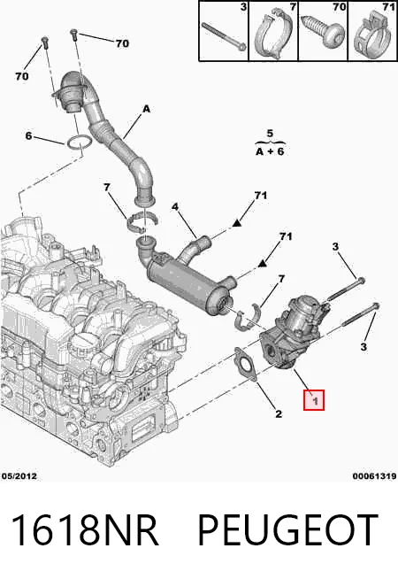 1618NR Peugeot/Citroen Válvula EGR