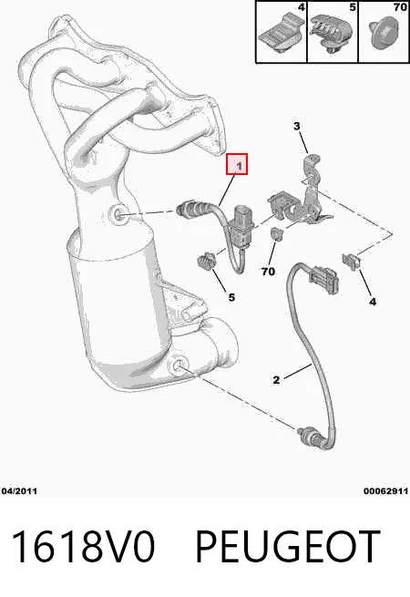 1618V0 Peugeot/Citroen Sensor de oxígeno previo al catalizador