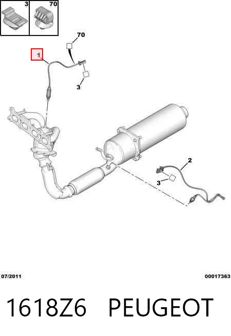 1618Z6 Peugeot/Citroen Sonda lambda, sensor de oxígeno antes del catalizador izquierdo
