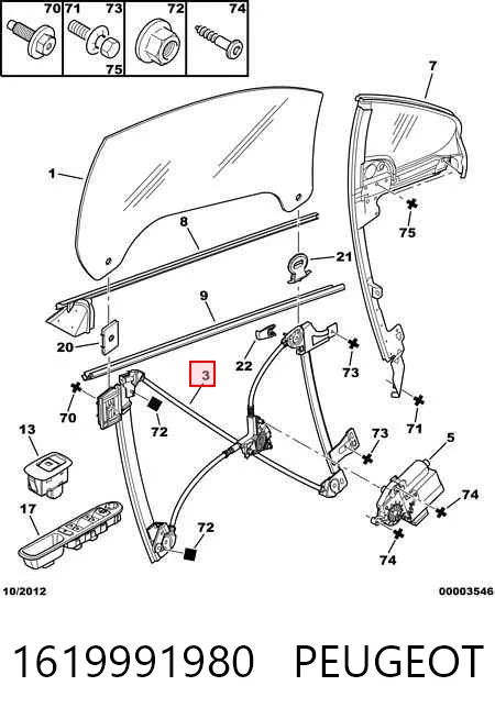 Comprar Mecanismo de elevalunas de la puerta delantera derecha Peugeot 307 3B a bajo precio