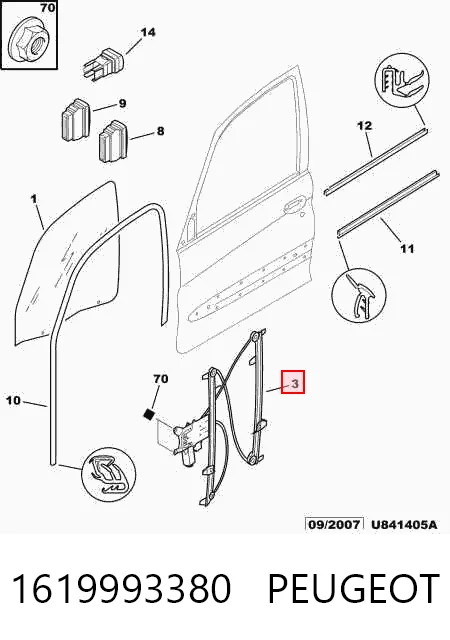 Mecanismo de elevalunas delantero derecha para Citroen Jumpy
