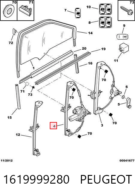 Mecanismo elevalunas delantero derecha para Peugeot 406  (8E, F)