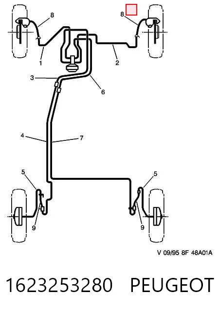 Latiguillos de freno delantero para Citroen AX ZA