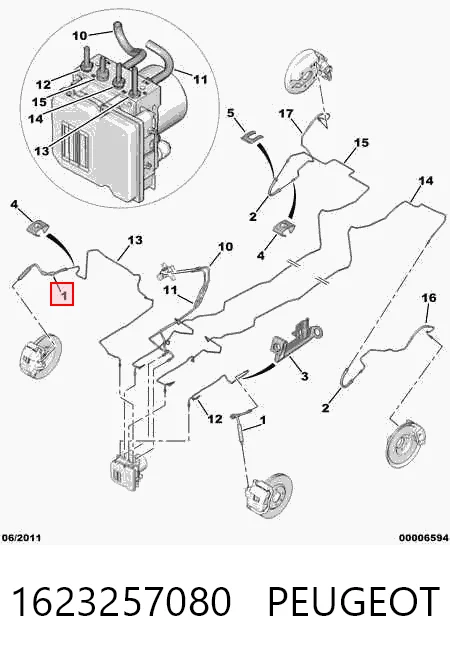 Latiguillos de freno delantero para Peugeot 307 3A, 3C