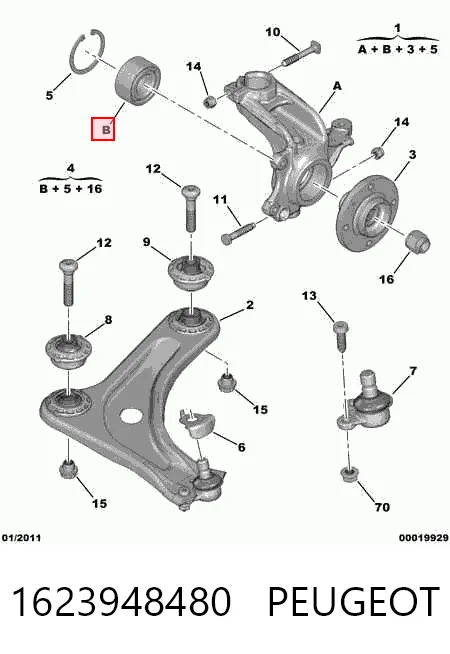 Cojinete de rueda delantero para Citroen Saxo S0, S1