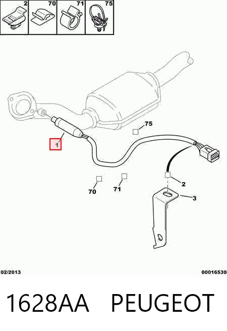 1628AA Peugeot/Citroen Sonda lambda de oxígeno posterior al catalizador