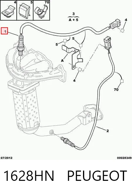 1628HN Peugeot/Citroen Sonda lambda, sensor de oxígeno antes del catalizador izquierdo